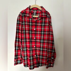 Christmas Plaid Boys size Medium 8 / 10 Cotton Button Down